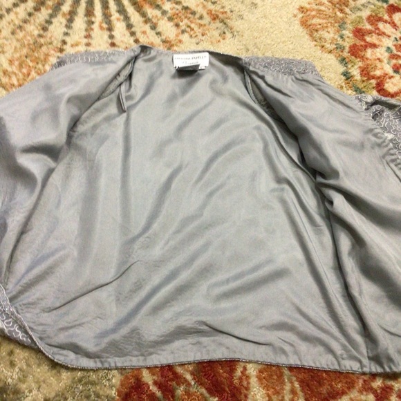 Adrianna Papell Floral Silk 2 Piece Tank Embroidered Beaded Sparkle Jacket 8 - Picture 15 of 15